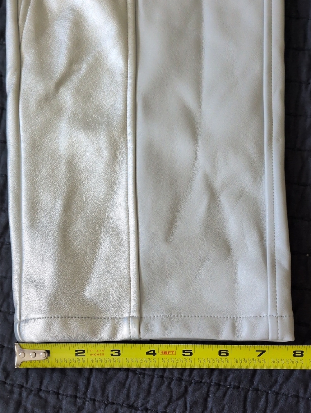 Maniere De Voir High-Waist Silver Faux Leather Pants NWT Size 12 - Picture 10 of 10